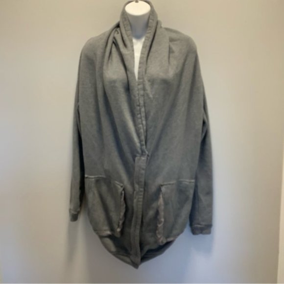Aritzia Wilfred Roussea Zip Up Cardigan Sweater Medium Grey - Picture 2 of 12